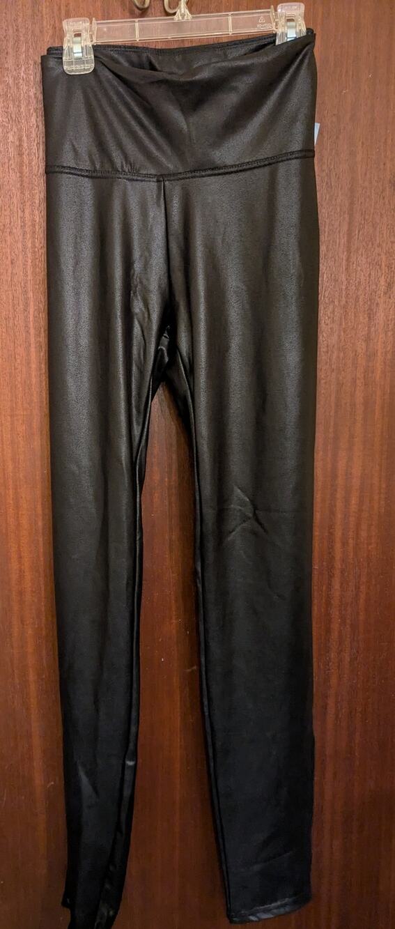 Faux Leather Black Pants Halloween Time and Tru XL 16 18 NWT